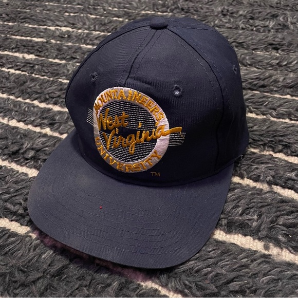 Vintage 80’s 90’s West Virginia Mountaineers Blue Snap Back Hat WVU Cap - Picture 2 of 7
